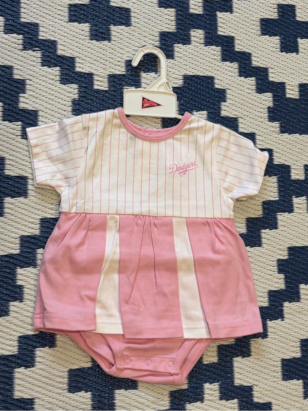 Vintage Los Angeles Dodgers Girls Outfit Striped Pink Size 6/9 Months New